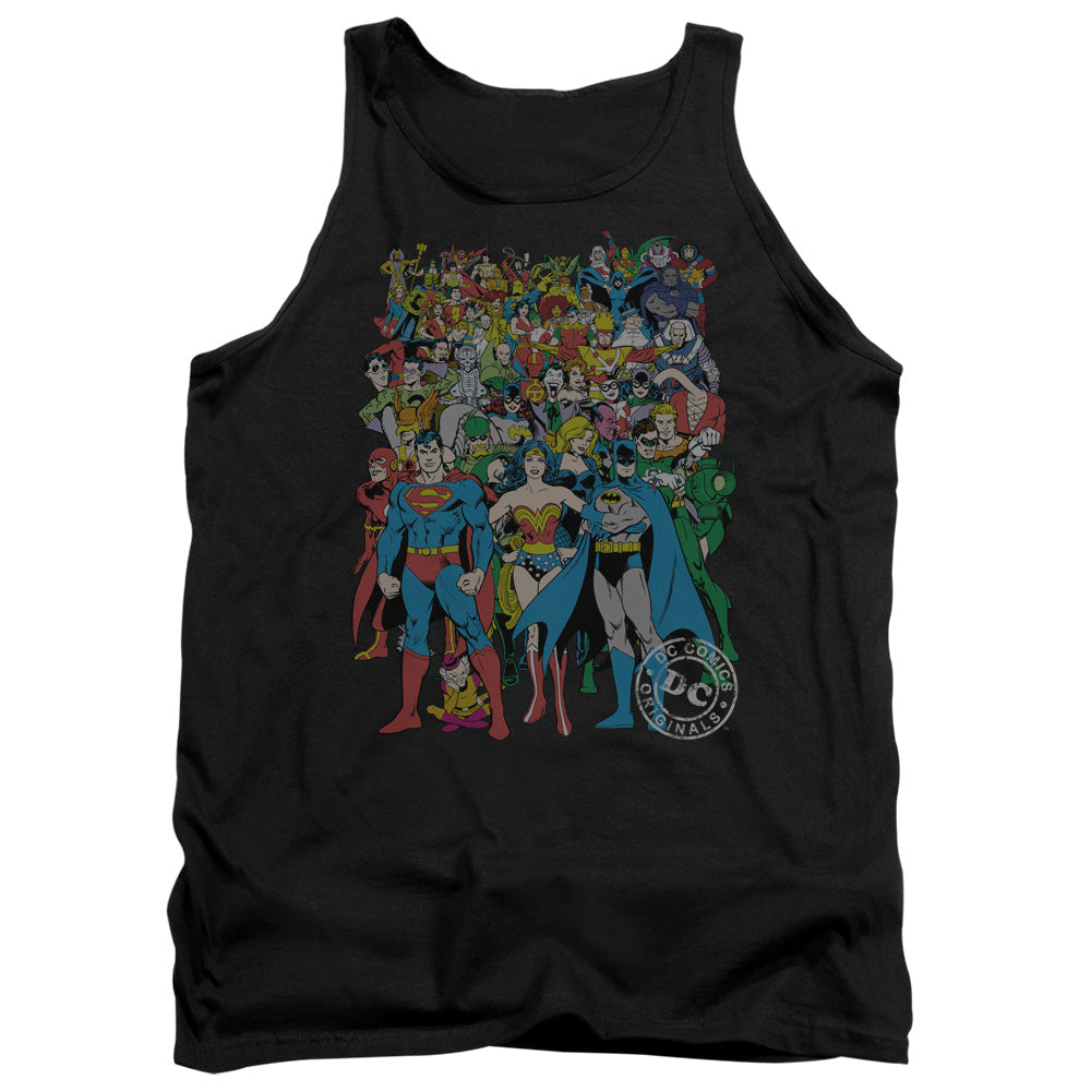 AN OFFCIALLY LICENSED DC ORIGINAL UNIVERSE ADULT UNISEX TANK TOP BLACK