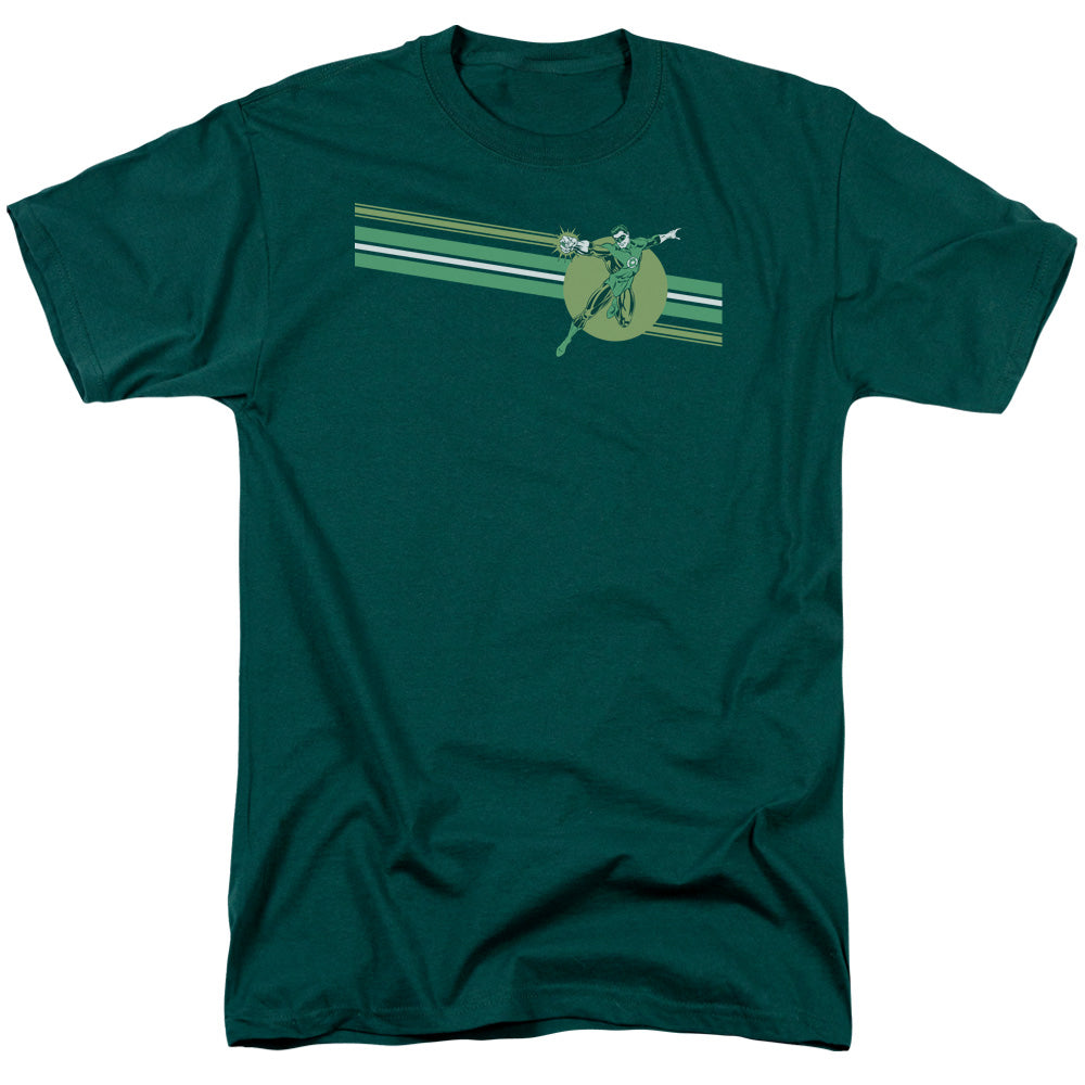 AN OFFCIALLY LICENSED DC LANTERN STRIPE MEN'S REGULAR FIT T-SHIRT HUNTER GREEN