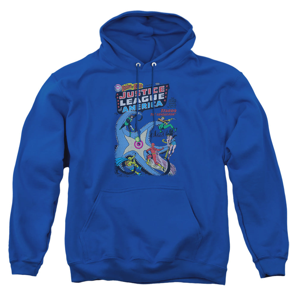 AN OFFCIALLY LICENSED DC NO 28 ADULT UNISEX PULLOVER HOODIE ROYAL