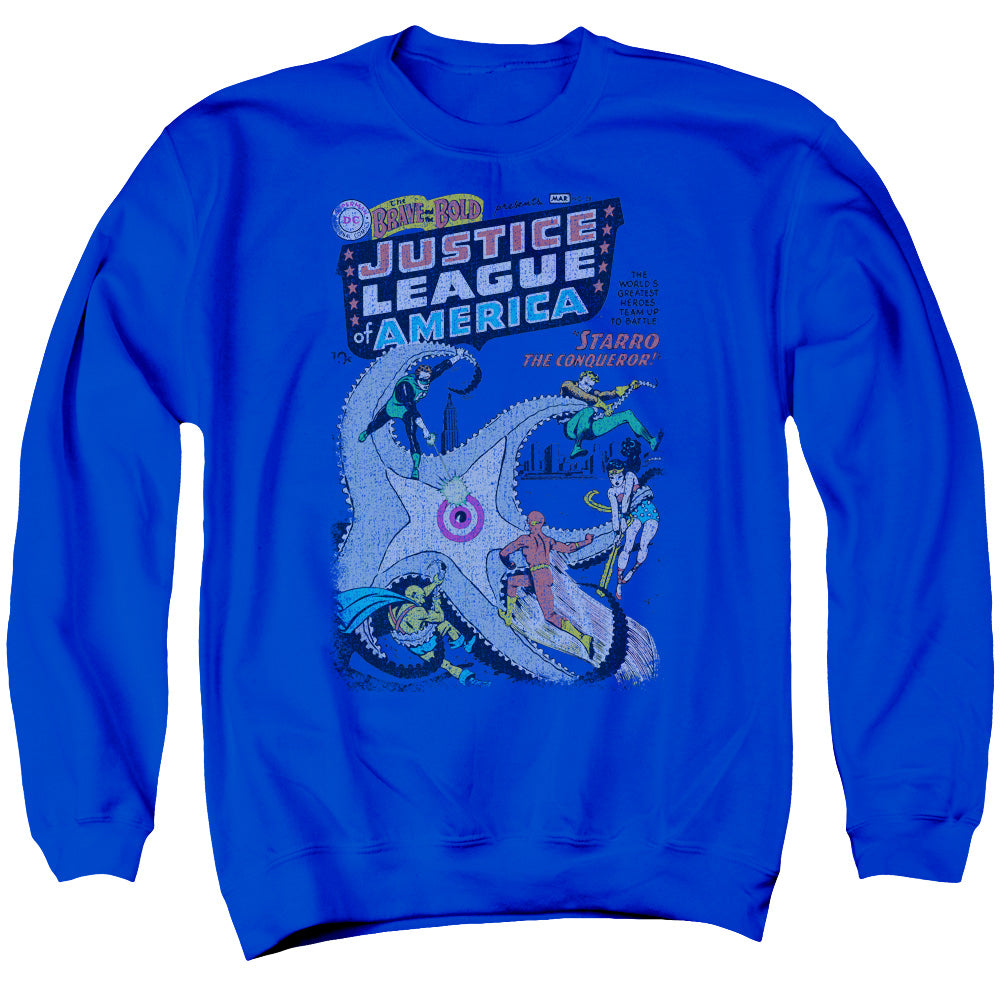 AN OFFCIALLY LICENSED DC NO 28 ADULT UNISEX CREWNECK SWEATSHIRT ROYAL