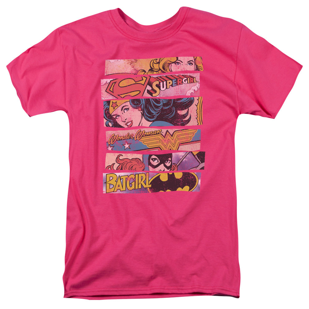 AN OFFCIALLY LICENSED DC THREE OF A KIND MEN'S REGULAR FIT T-SHIRT HOT PINK
