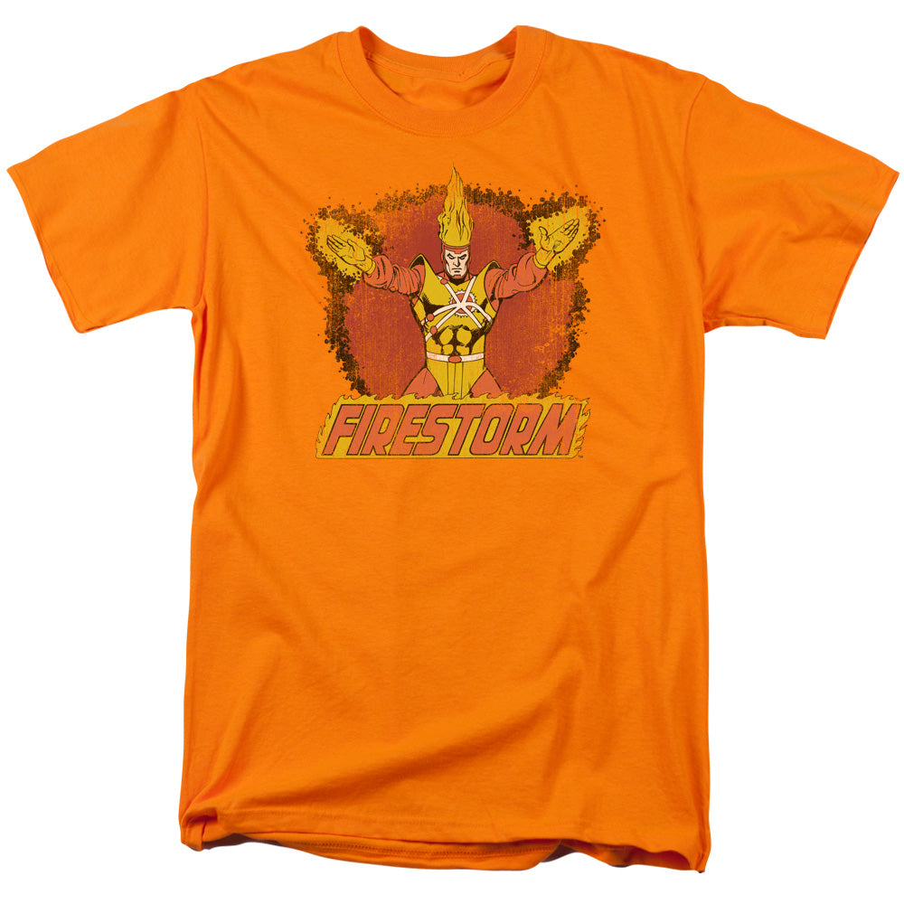 AN OFFCIALLY LICENSED DC RING OF FIRESTORM MEN'S REGULAR FIT T-SHIRT ORANGE