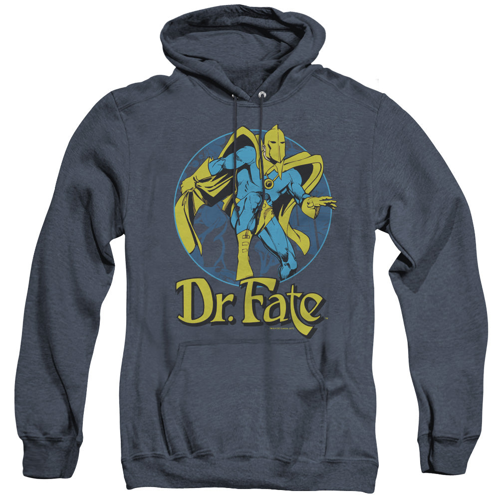 AN OFFCIALLY LICENSED DC DR FATE ANKH ADULT UNISEX HEATHER PULLOVER HOODIE NAVY