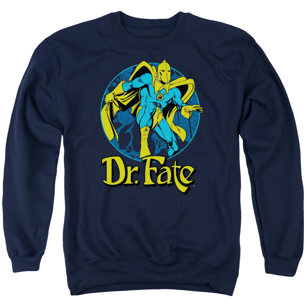 AN OFFCIALLY LICENSED DC DR FATE ANKH ADULT UNISEX CREWNECK SWEATSHIRT NAVY