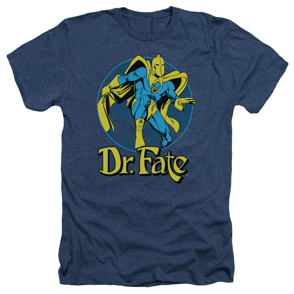 AN OFFCIALLY LICENSED DC DR FATE ANKH MEN'S HEATHER T-SHIRT NAVY