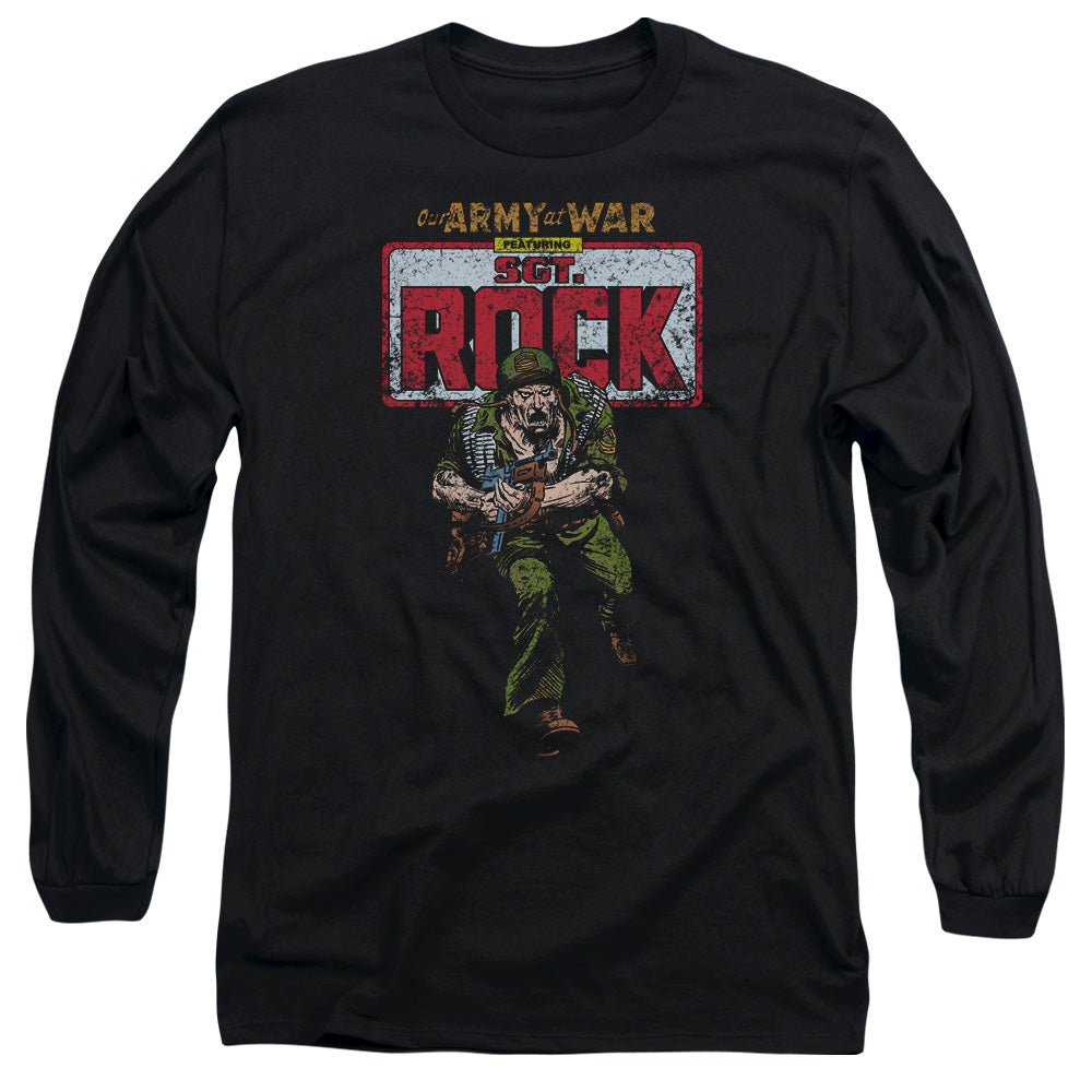 AN OFFCIALLY LICENSED DC SGT ROCK MEN'S LONG SLEEVE T-SHIRT BLACK