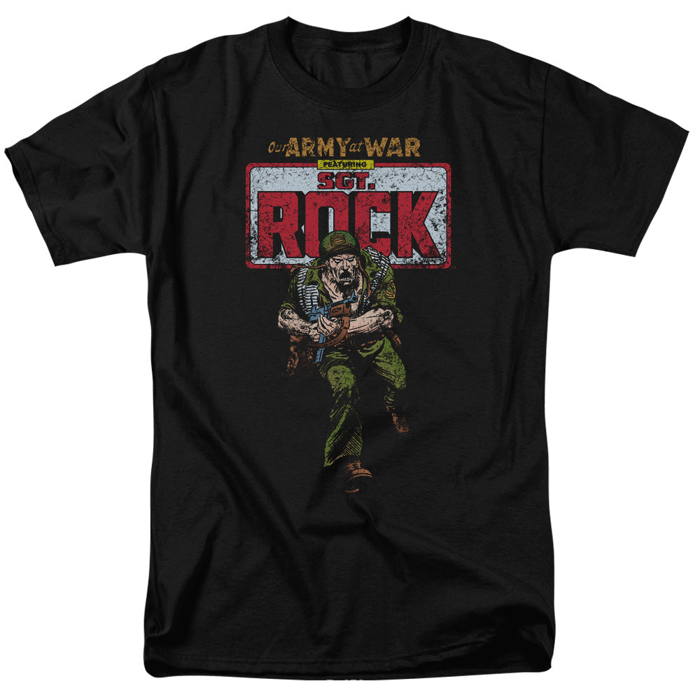 AN OFFCIALLY LICENSED DC SGT ROCK MEN'S REGULAR FIT T-SHIRT BLACK