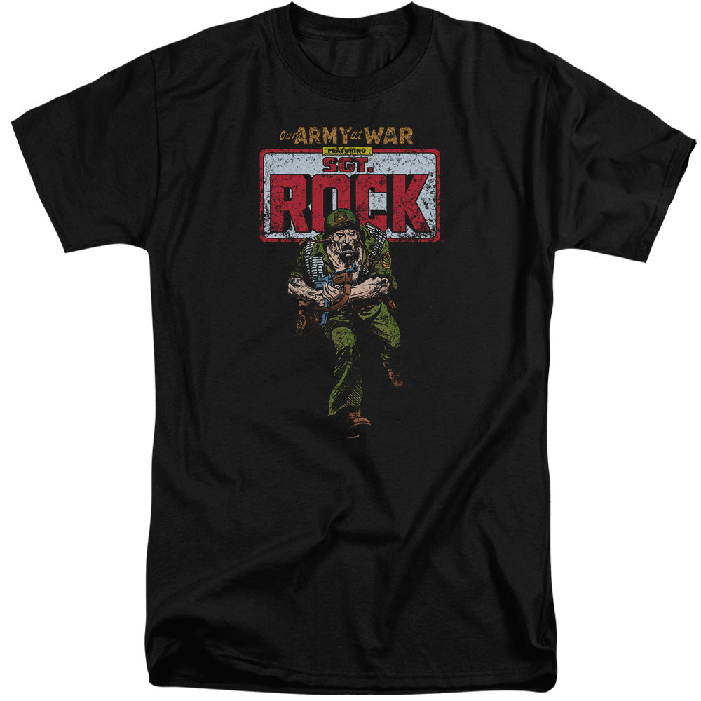 AN OFFCIALLY LICENSED DC SGT ROCK MEN'S TALL FIT T-SHIRT BLACK