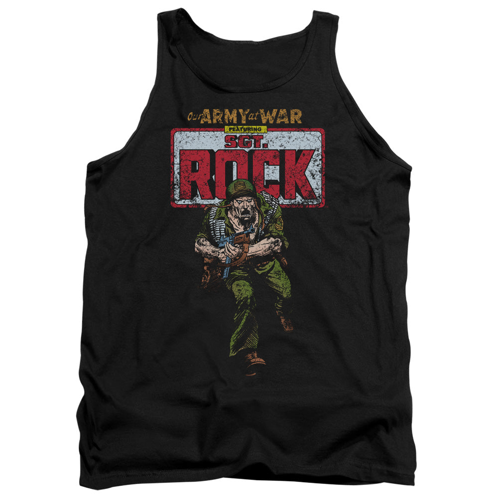 AN OFFCIALLY LICENSED DC SGT ROCK ADULT UNISEX TANK TOP BLACK