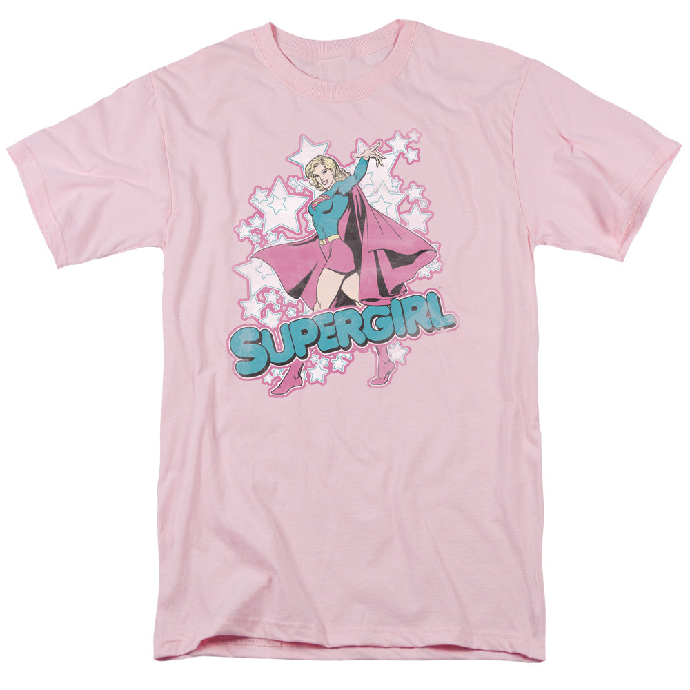 AN OFFCIALLY LICENSED DC IM SUPERGIRL MEN'S REGULAR FIT T-SHIRT PINK