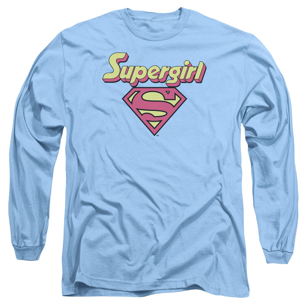 AN OFFCIALLY LICENSED DC IM A SUPERGIRL MEN'S LONG SLEEVE T-SHIRT CAROLINA BLUE
