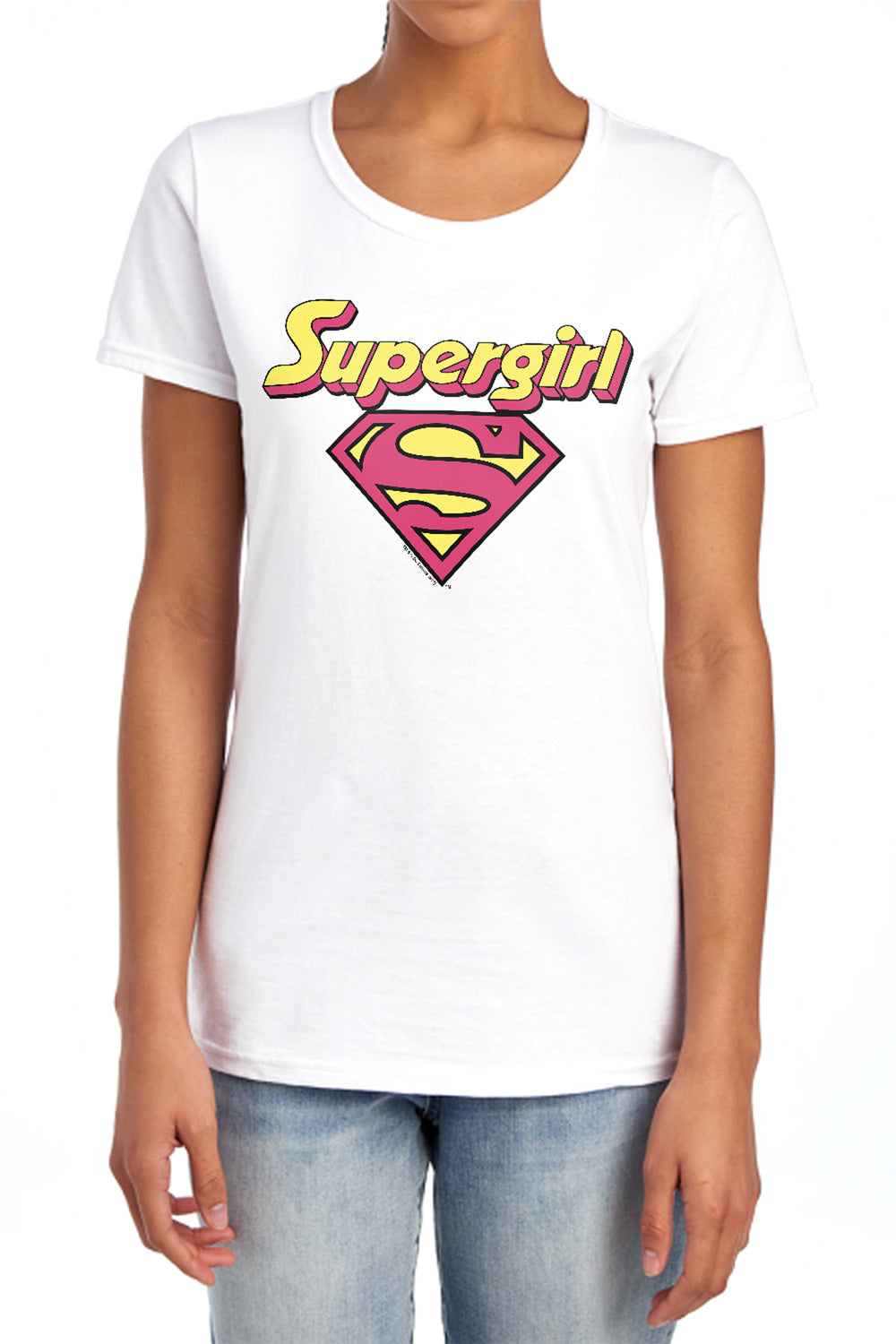 AN OFFCIALLY LICENSED DC IM A SUPERGIRL WOMEN'S REGULAR FIT T-SHIRT CAROLINA BLUE
