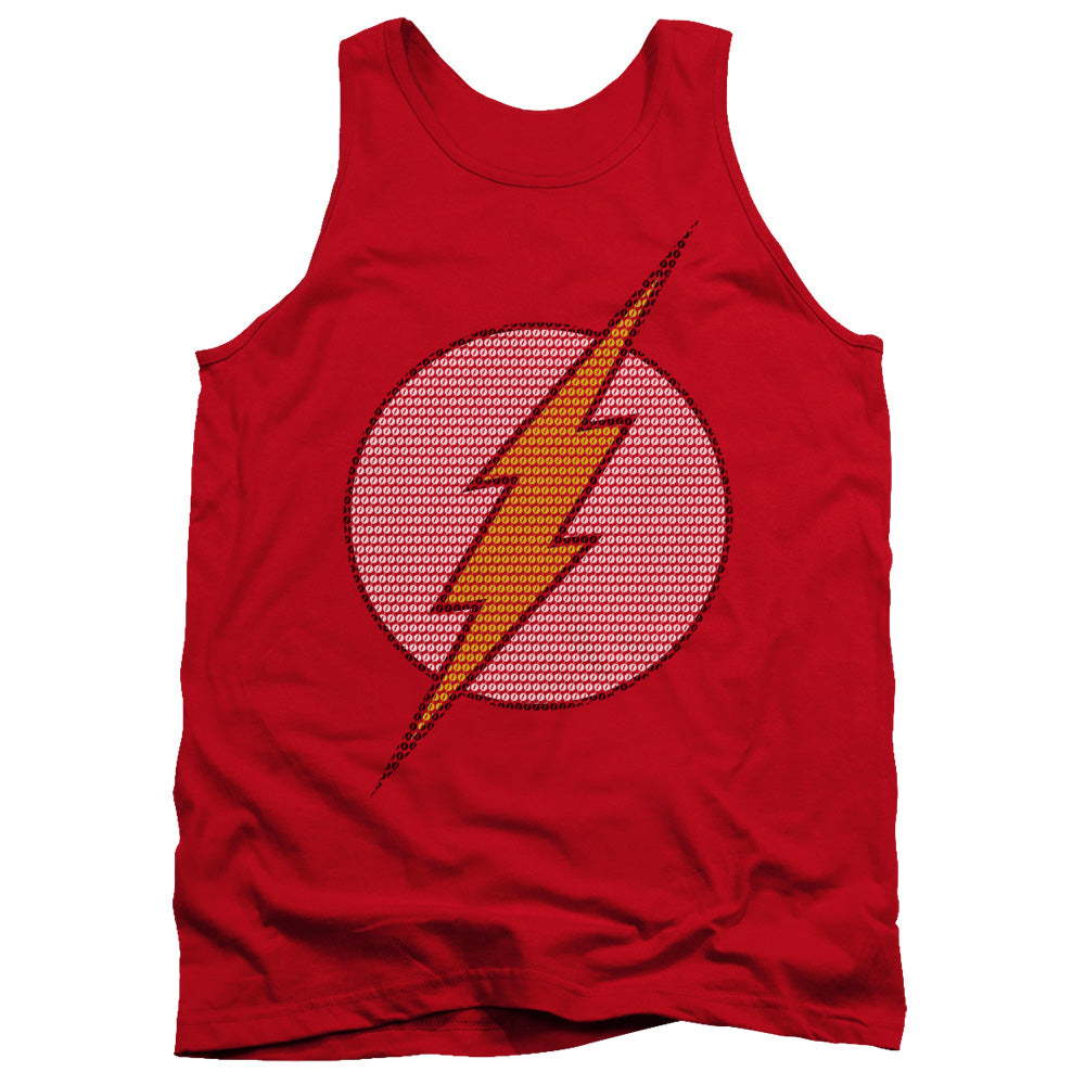 AN OFFCIALLY LICENSED DC FLASH FLASH LITTLE LOGOS ADULT UNISEX TANK TOP RED