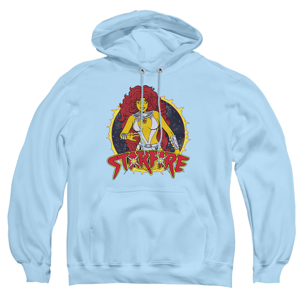 AN OFFCIALLY LICENSED DC STARFIRE ADULT UNISEX PULLOVER HOODIE LIGHT BLUE