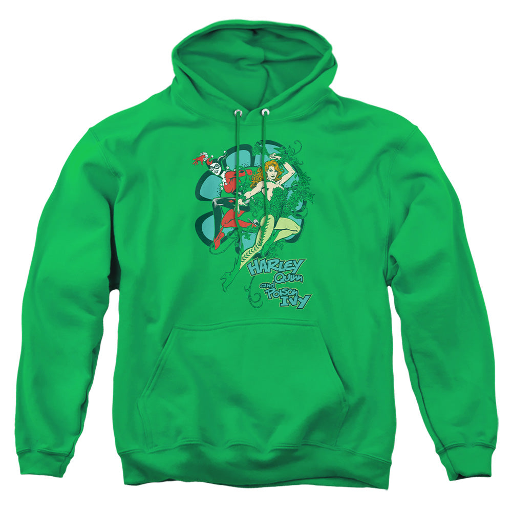 AN OFFCIALLY LICENSED DC HARLEY AND IVY ADULT UNISEX PULLOVER HOODIE KELLY GREEN
