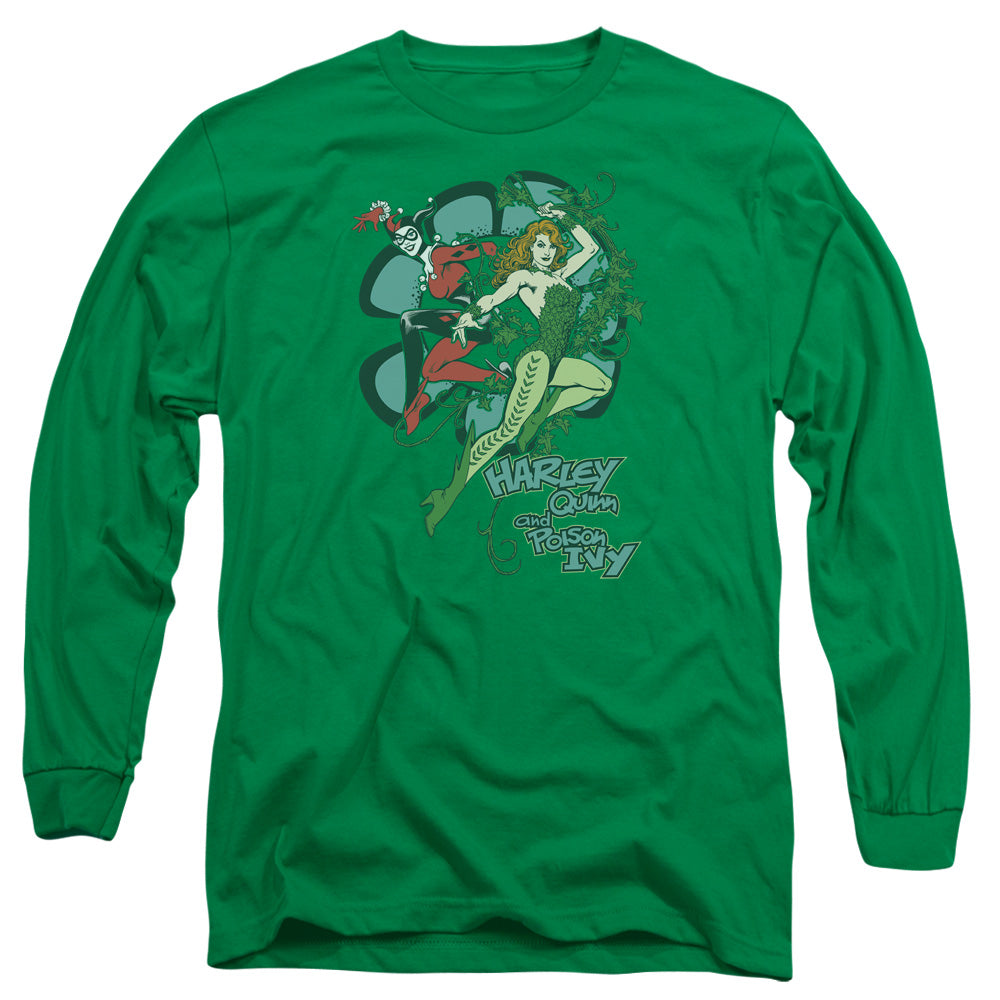 AN OFFCIALLY LICENSED DC HARLEY AND IVY MEN'S LONG SLEEVE T-SHIRT KELLY GREEN