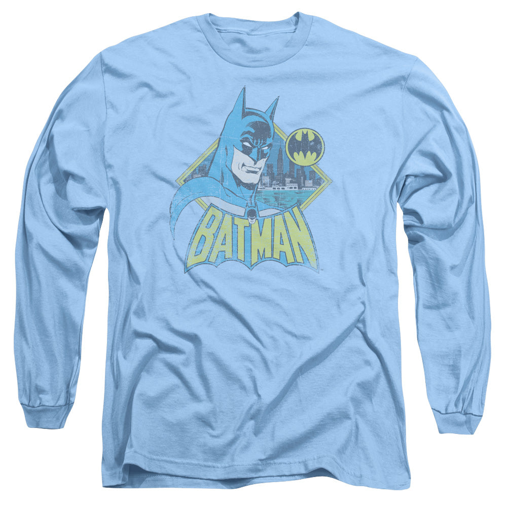 AN OFFCIALLY LICENSED DC WATCH YOURSELF MEN'S LONG SLEEVE T-SHIRT CAROLINA BLUE