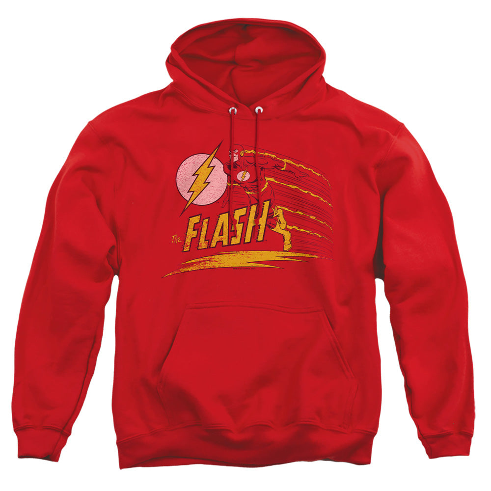 AN OFFCIALLY LICENSED DC FLASH LIKE LIGHTNING ADULT UNISEX PULLOVER HOODIE RED