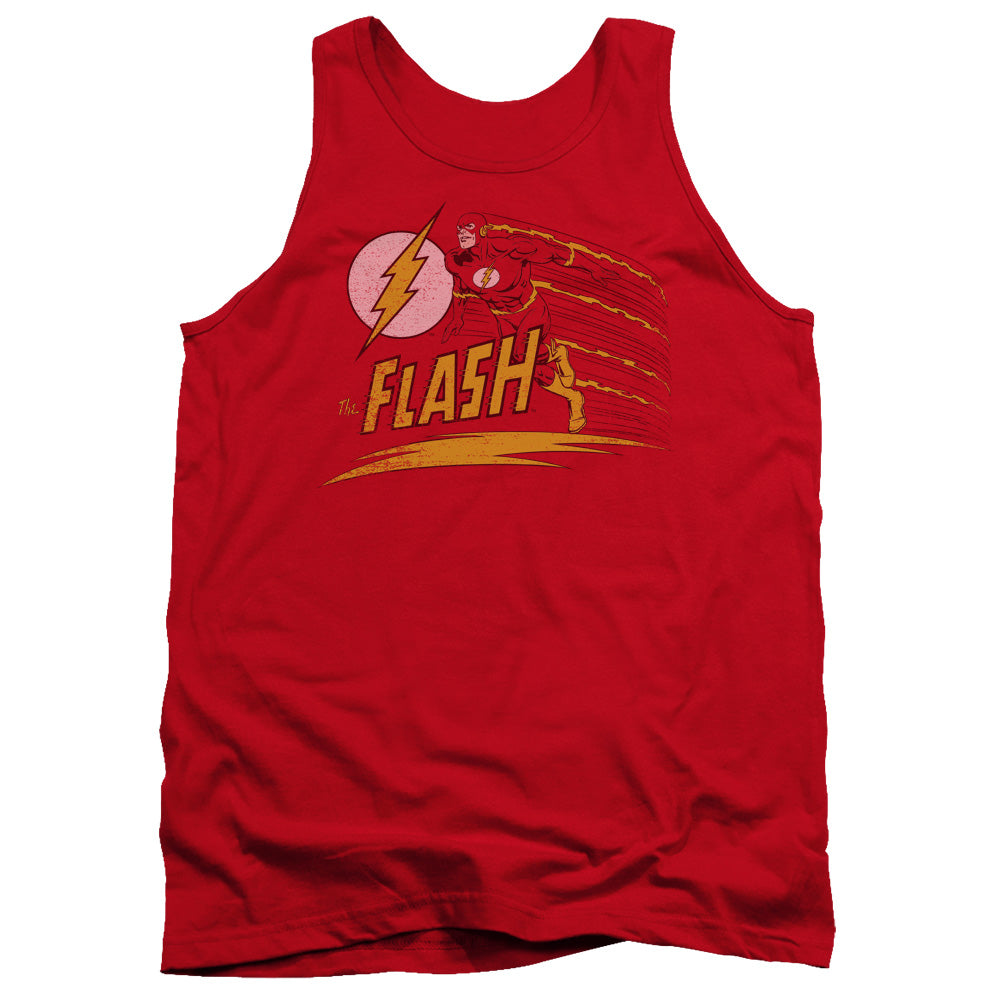 AN OFFCIALLY LICENSED DC FLASH LIKE LIGHTNING ADULT UNISEX TANK TOP RED