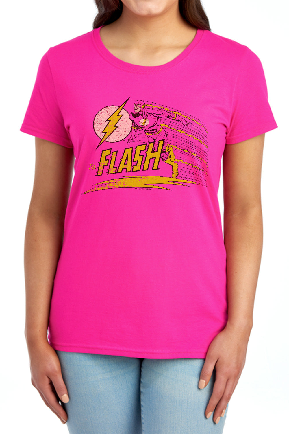 AN OFFCIALLY LICENSED DC FLASH LIKE LIGHTNING WOMEN'S REGULAR FIT T-SHIRT RED