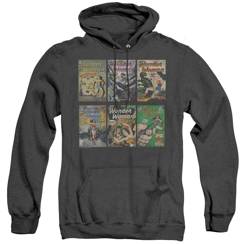 AN OFFCIALLY LICENSED DC WW COVERS ADULT UNISEX HEATHER PULLOVER HOODIE BLACK
