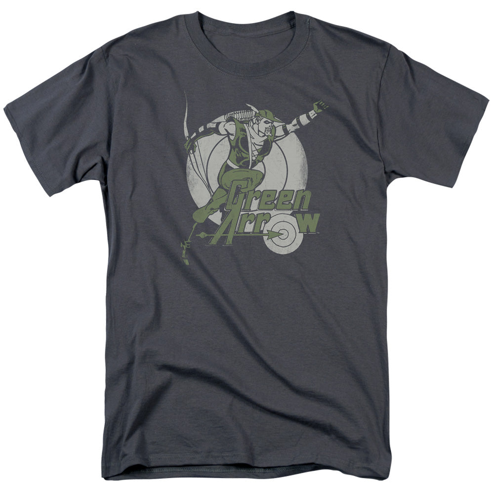 AN OFFCIALLY LICENSED DC RIGHT ON TARGET MEN'S REGULAR FIT T-SHIRT CHARCOAL