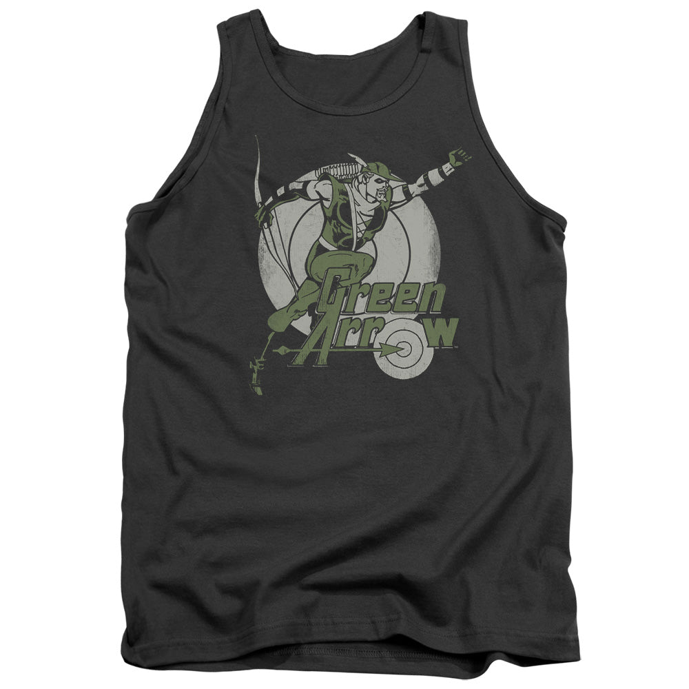 AN OFFCIALLY LICENSED DC RIGHT ON TARGET ADULT UNISEX TANK TOP CHARCOAL