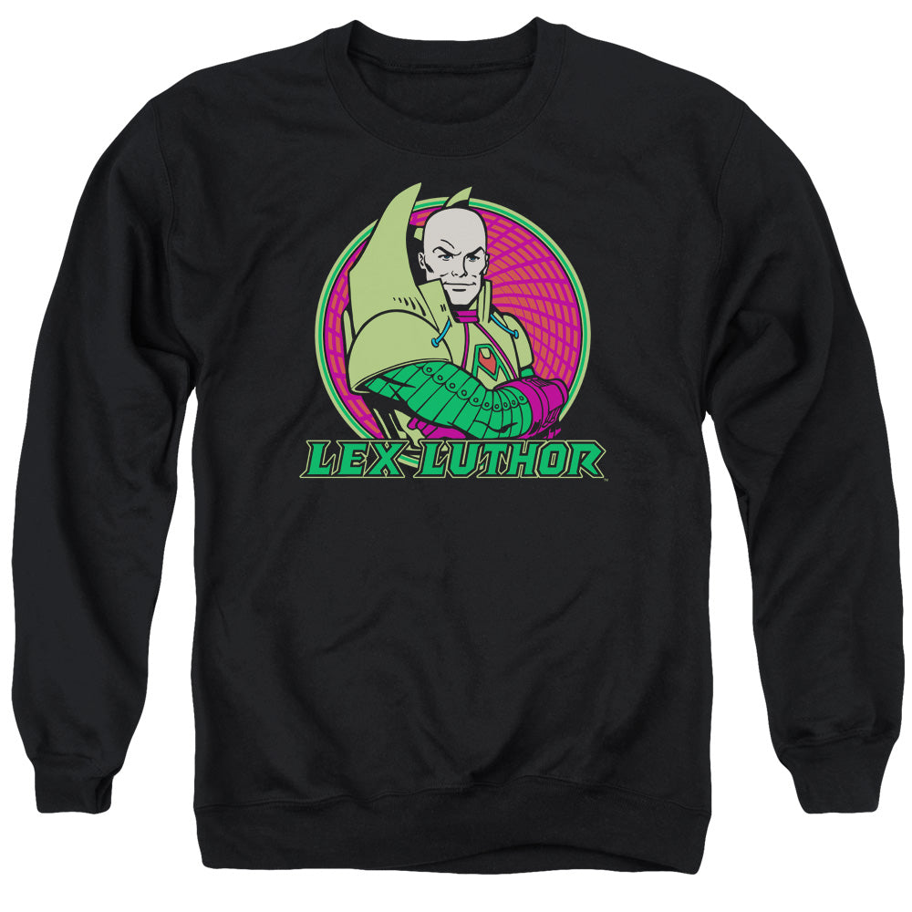 AN OFFCIALLY LICENSED DC LEX LUTHOR ADULT UNISEX CREWNECK SWEATSHIRT BLACK