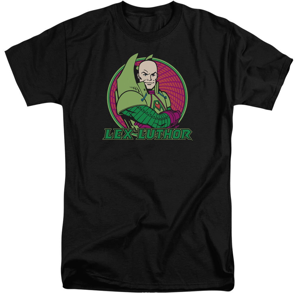 AN OFFCIALLY LICENSED DC LEX LUTHOR MEN'S TALL FIT T-SHIRT BLACK