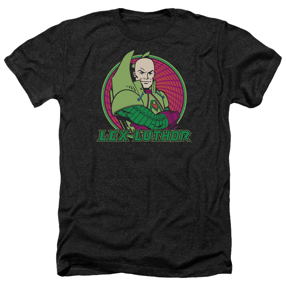 AN OFFCIALLY LICENSED DC LEX LUTHOR MEN'S HEATHER T-SHIRT CHARCOAL