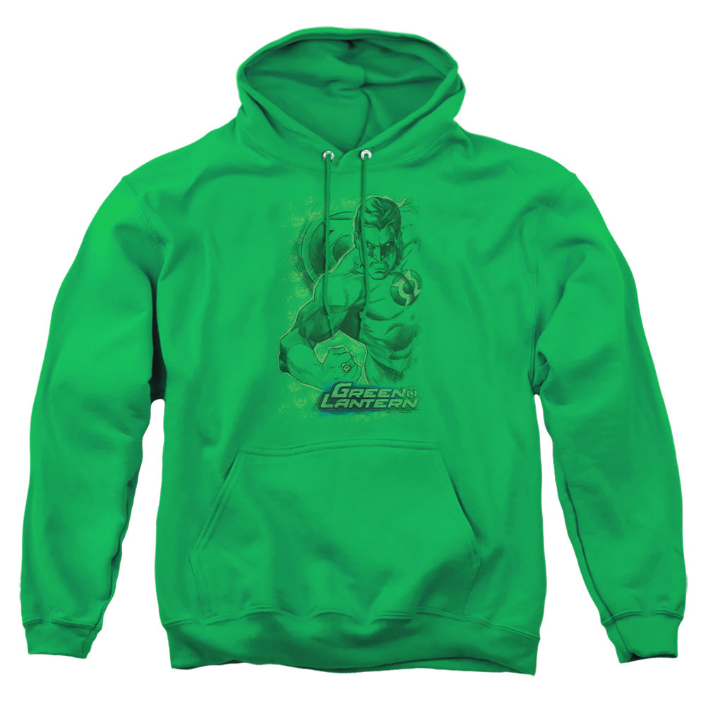 AN OFFCIALLY LICENSED DC PENCIL ENERGY ADULT UNISEX PULLOVER HOODIE KELLY GREEN