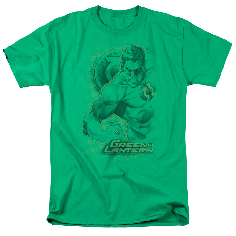 AN OFFCIALLY LICENSED DC PENCIL ENERGY MEN'S REGULAR FIT T-SHIRT KELLY GREEN