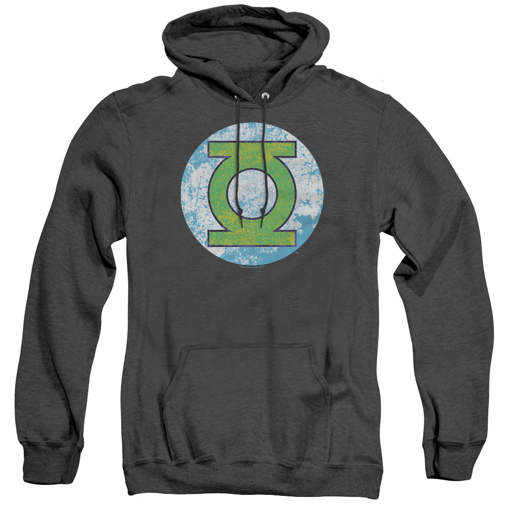AN OFFCIALLY LICENSED DCO GL NEON DISTRESS LOGO ADULT UNISEX HEATHER PULLOVER HOODIE BLACK