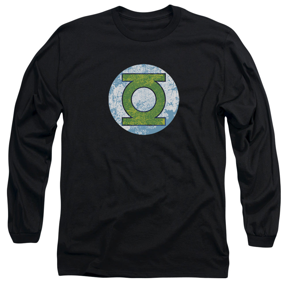 AN OFFCIALLY LICENSED DCO GL NEON DISTRESS LOGO MEN'S LONG SLEEVE T-SHIRT BLACK