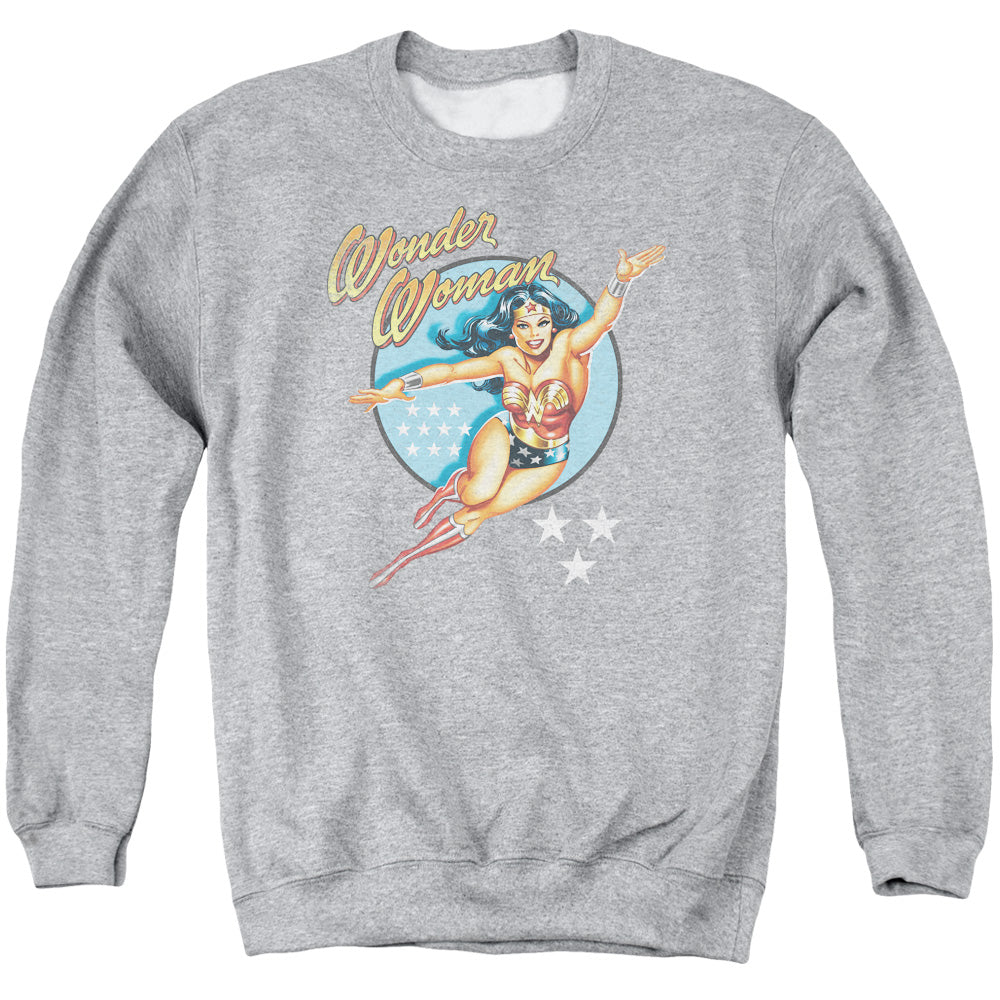 AN OFFCIALLY LICENSED DCO WONDER WOMAN VINTAGE ADULT UNISEX CREWNECK SWEATSHIRT ATHLETIC HEATHER