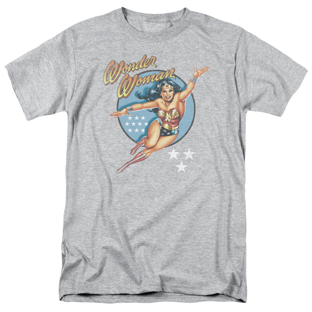 AN OFFCIALLY LICENSED DCO WONDER WOMAN VINTAGE MEN'S REGULAR FIT T-SHIRT ATHLETIC HEATHER