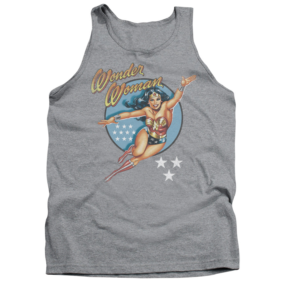 AN OFFCIALLY LICENSED DCO WONDER WOMAN VINTAGE ADULT UNISEX TANK TOP ATHLETIC HEATHER