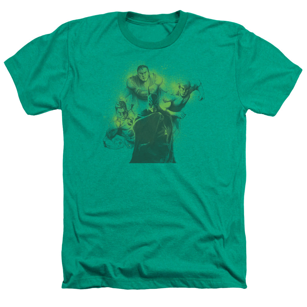 AN OFFCIALLY LICENSED DCO SPRAY SKETCH LEAGUE MEN'S HEATHER T-SHIRT KELLY GREEN