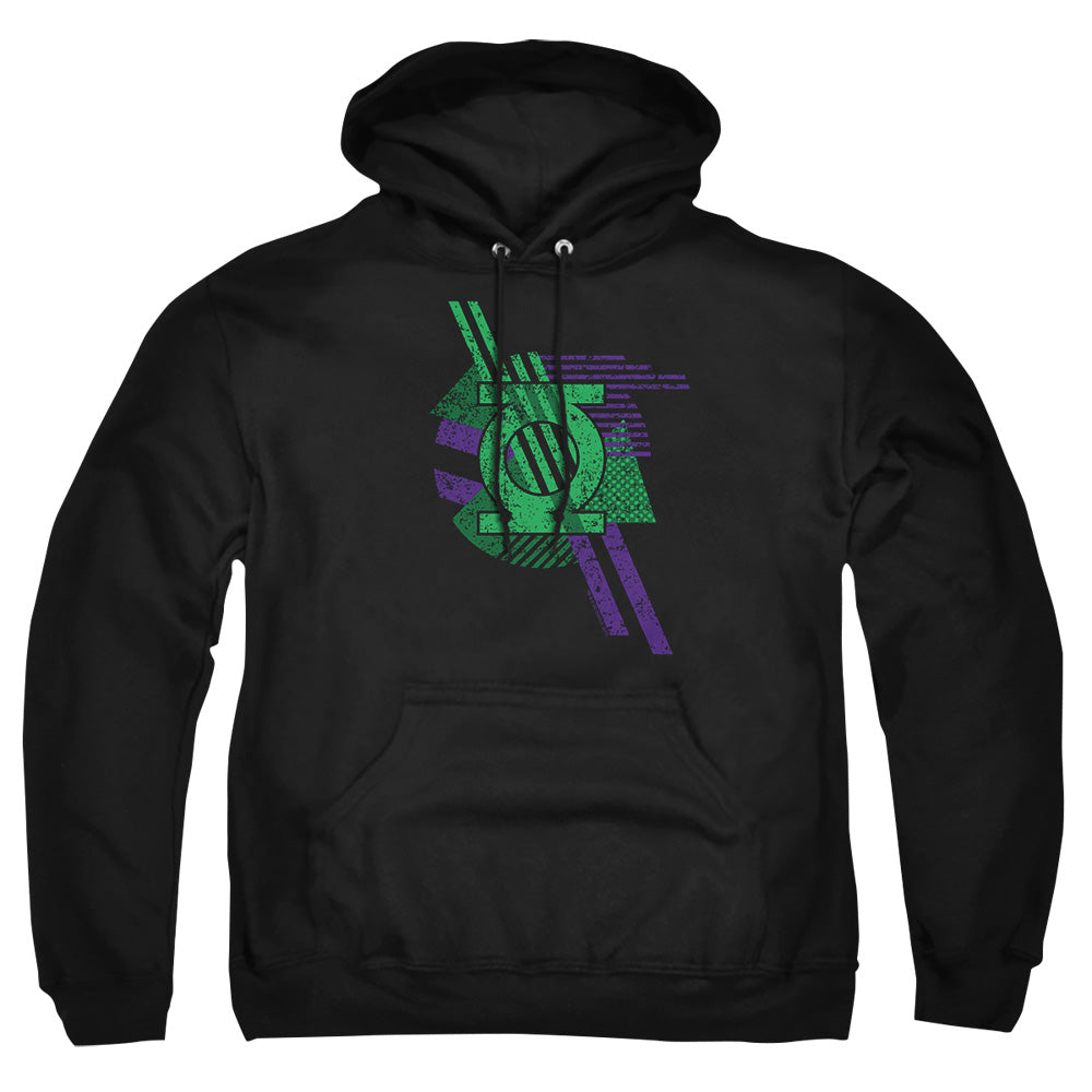 AN OFFCIALLY LICENSED DCO LANTERN SHAPES ADULT UNISEX PULLOVER HOODIE BLACK
