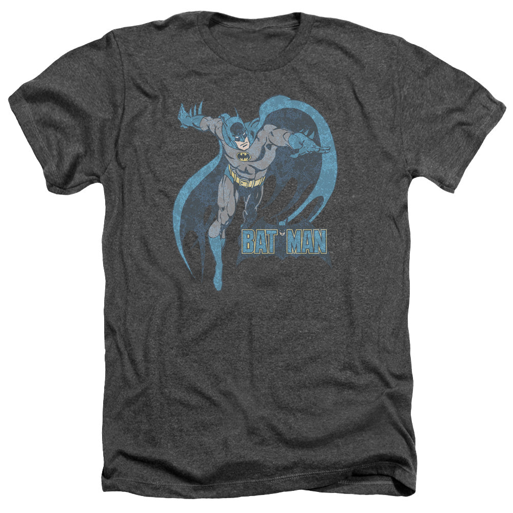 AN OFFCIALLY LICENSED DCO DESATURATED BATMAN MEN'S HEATHER T-SHIRT CHARCOAL