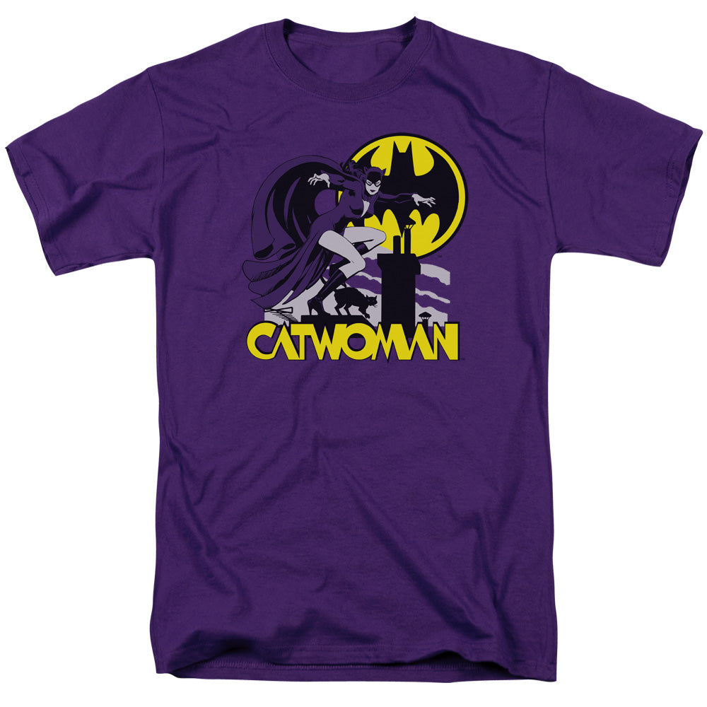 AN OFFCIALLY LICENSED DCO ROOFTOP CAT MEN'S REGULAR FIT T-SHIRT PURPLE
