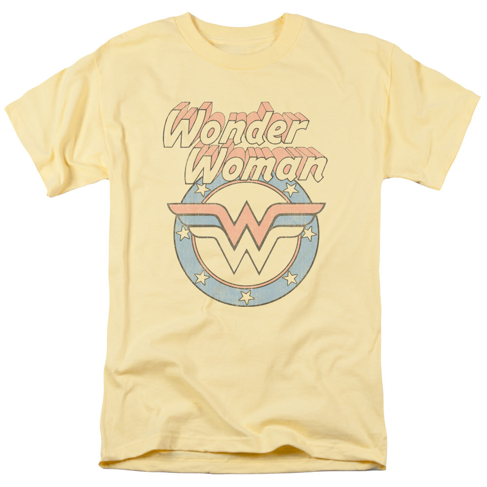 AN OFFCIALLY LICENSED DCO FADED WONDER MEN'S REGULAR FIT T-SHIRT BANANA