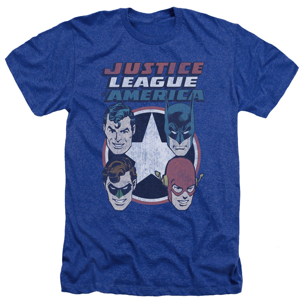 AN OFFCIALLY LICENSED DCO 4 STARS MEN'S HEATHER T-SHIRT ROYAL