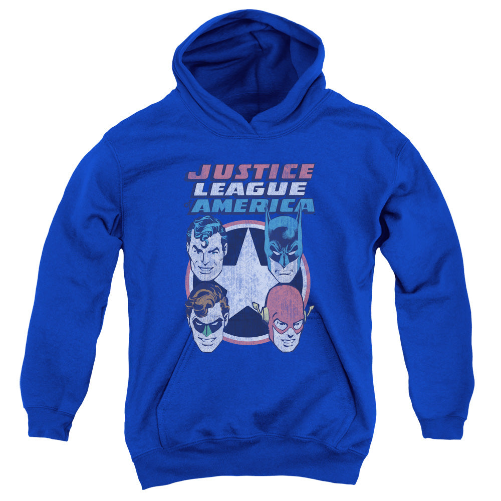 AN OFFCIALLY LICENSED DCO 4 STARS YOUTH HOODIE ROYAL