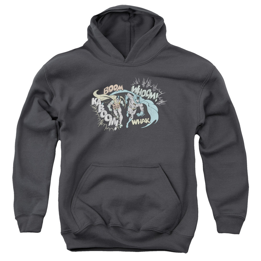 AN OFFCIALLY LICENSED DCO ACTION DUO YOUTH HOODIE CHARCOAL