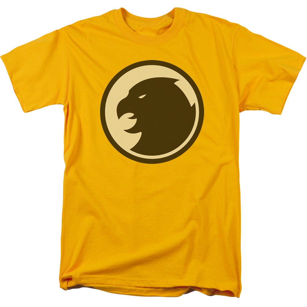 AN OFFCIALLY LICENSED DCO HAWKMAN SYMBOL MEN'S REGULAR FIT T-SHIRT GOLD