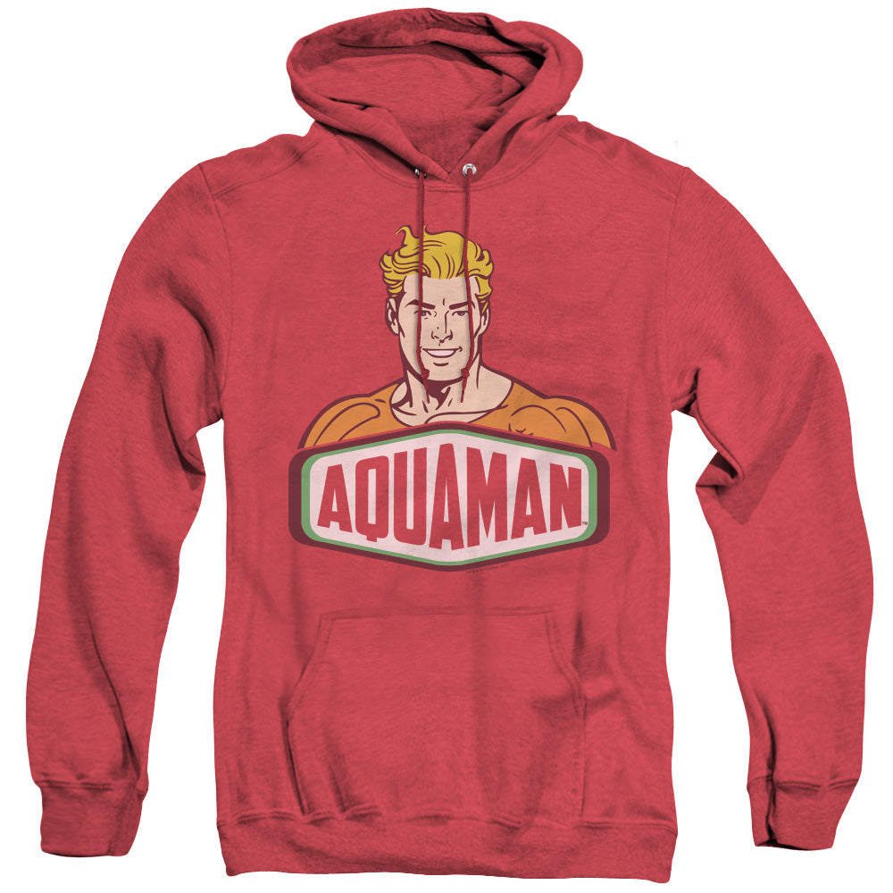 AN OFFCIALLY LICENSED DCO AQUAMAN SIGN ADULT UNISEX HEATHER PULLOVER HOODIE RED