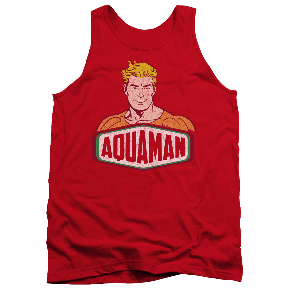 AN OFFCIALLY LICENSED DCO AQUAMAN SIGN ADULT UNISEX TANK TOP RED