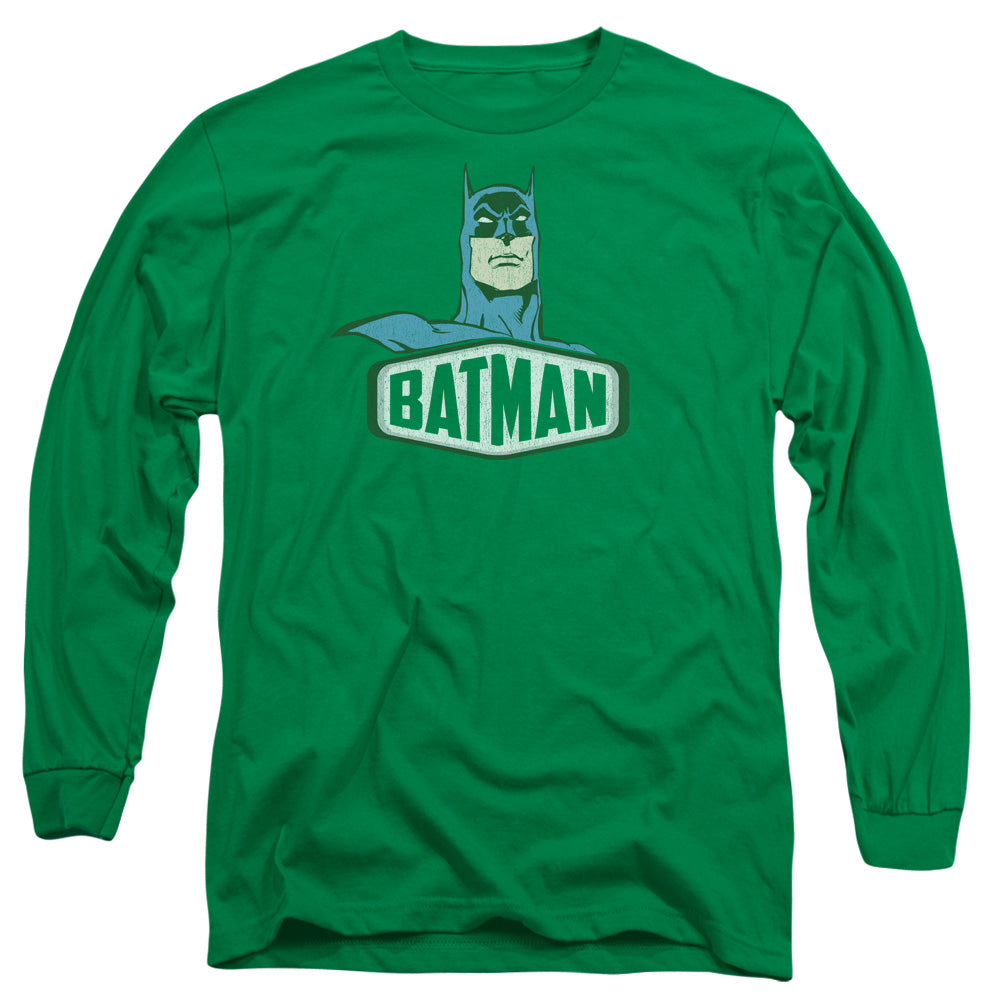AN OFFCIALLY LICENSED DCO BATMAN SIGN MEN'S LONG SLEEVE T-SHIRT KELLY GREEN