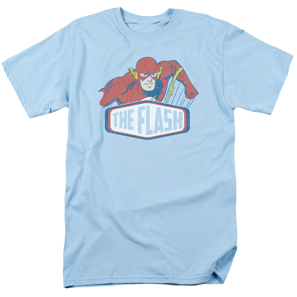 AN OFFCIALLY LICENSED DC FLASH FLASH SIGN MEN'S REGULAR FIT T-SHIRT LIGHT BLUE